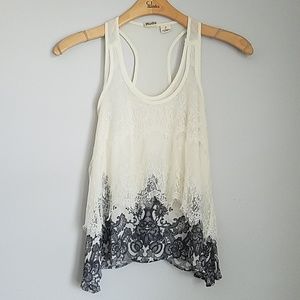 Cream Lace Sleeveless Top